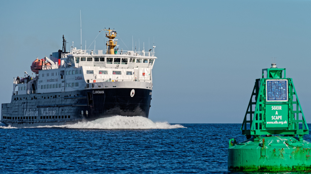 Cal Mac Ferry Clansman entering Castlebay Barra Outer Hebrides