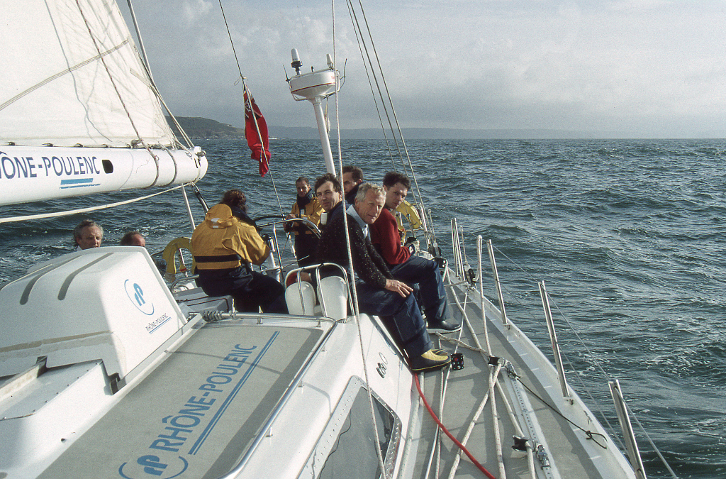 Ocean Challenge Rhone Poulenc training off Devon and Cornwaal