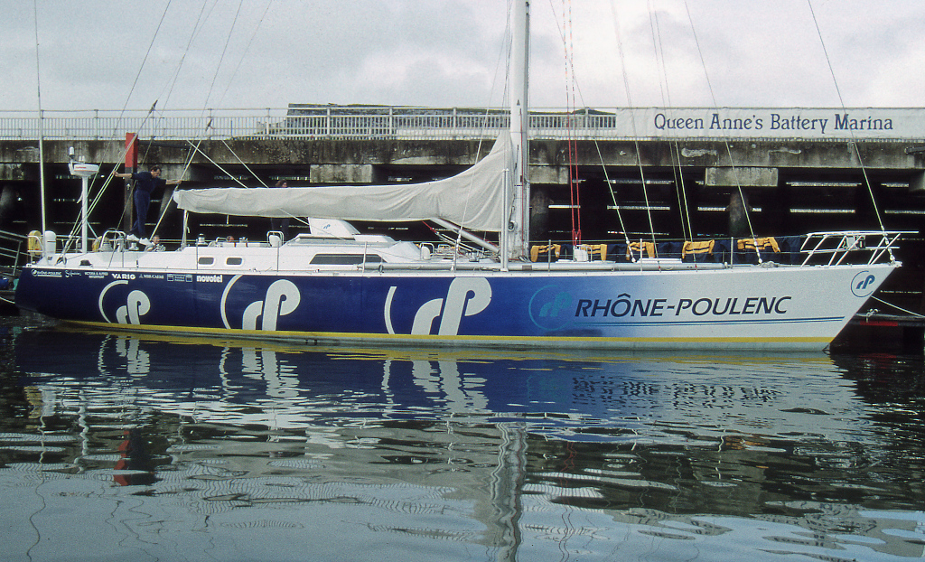 Ocean Challenge Cutter  Rhone Poulenc Moored in QAB Plymouth